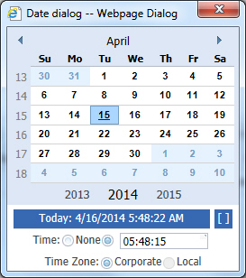 Date Dialog Form Field Types