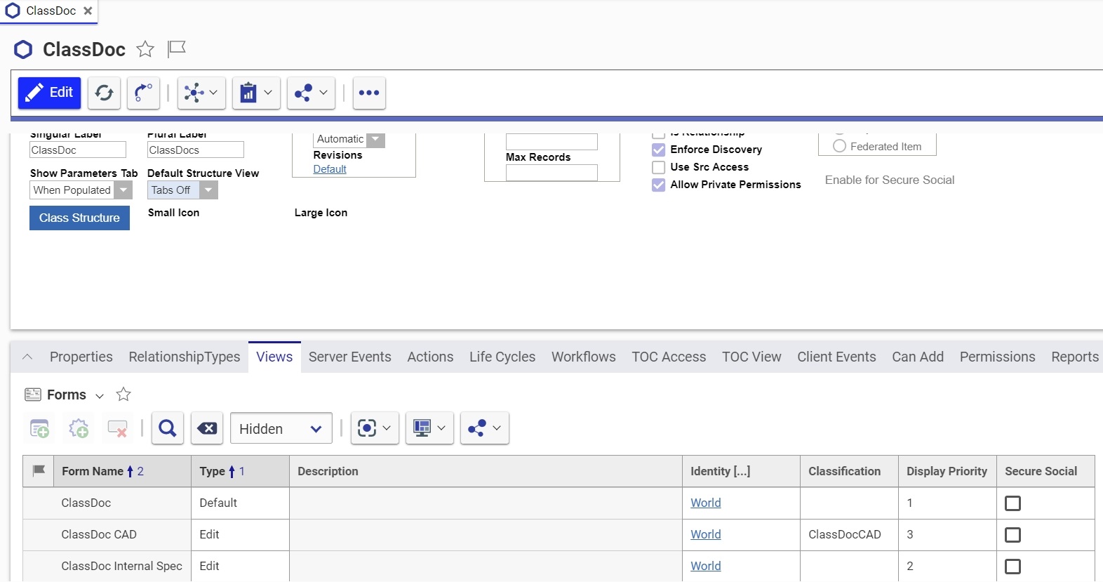 Class Specific Forms